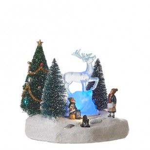 Ice Sculpture, Animated, Battery Operated, Adapter LUV-1095288 Ready - h15cm